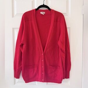 Vintage Rodier Red Wool Blend Button Front Cardigan Sweater